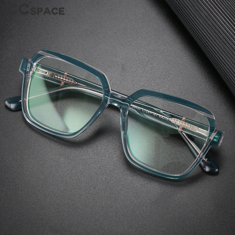 CCspace Unisex Full Rim Irregular Square Acetate Eyeglasses 56315 Full Rim CCspace
