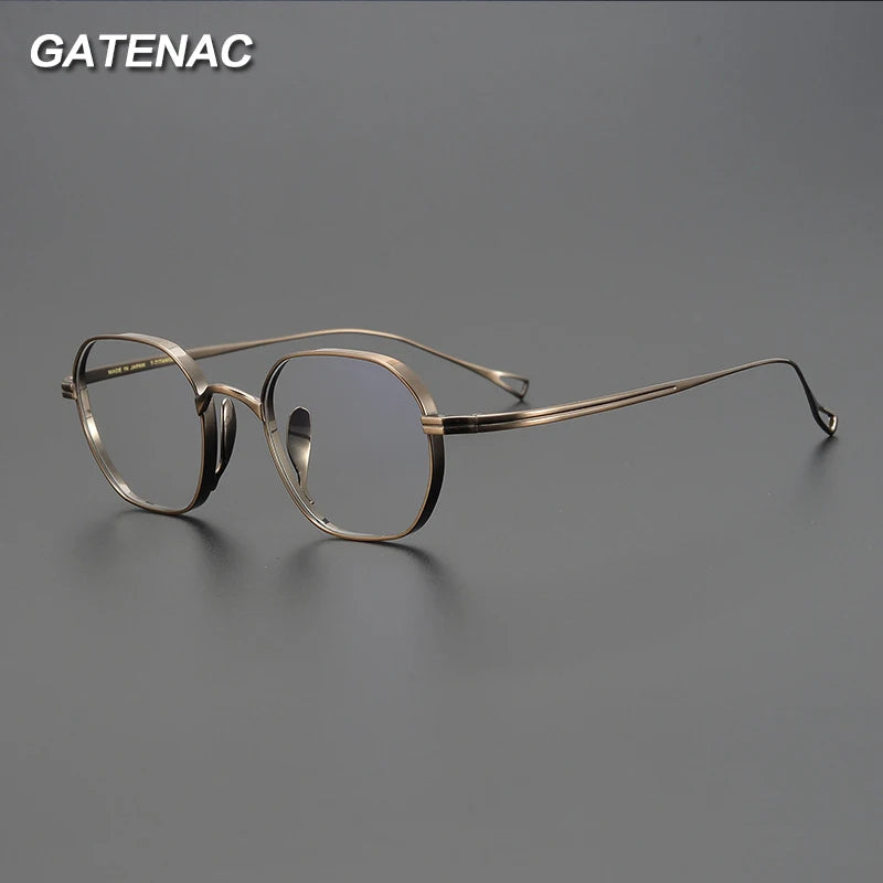 Gatenac Unisex Full Rim Small Sqare Titanium Eyeglasses Gxyj1450 Full Rim Gatenac