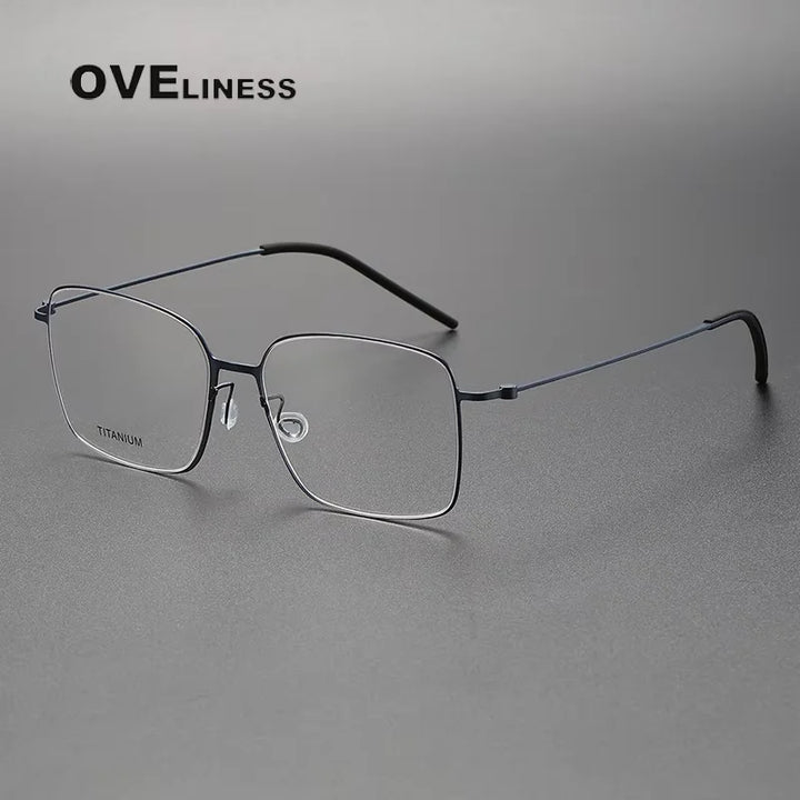 Oveliness Unisex Full Rim Square Screwless Titanium Eyeglasses 65535