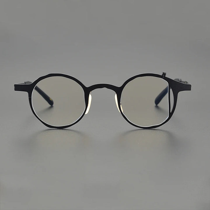Gatenac Unisex Full Rim Round Titanium Eyeglasses Gxyj1220 Full Rim Gatenac