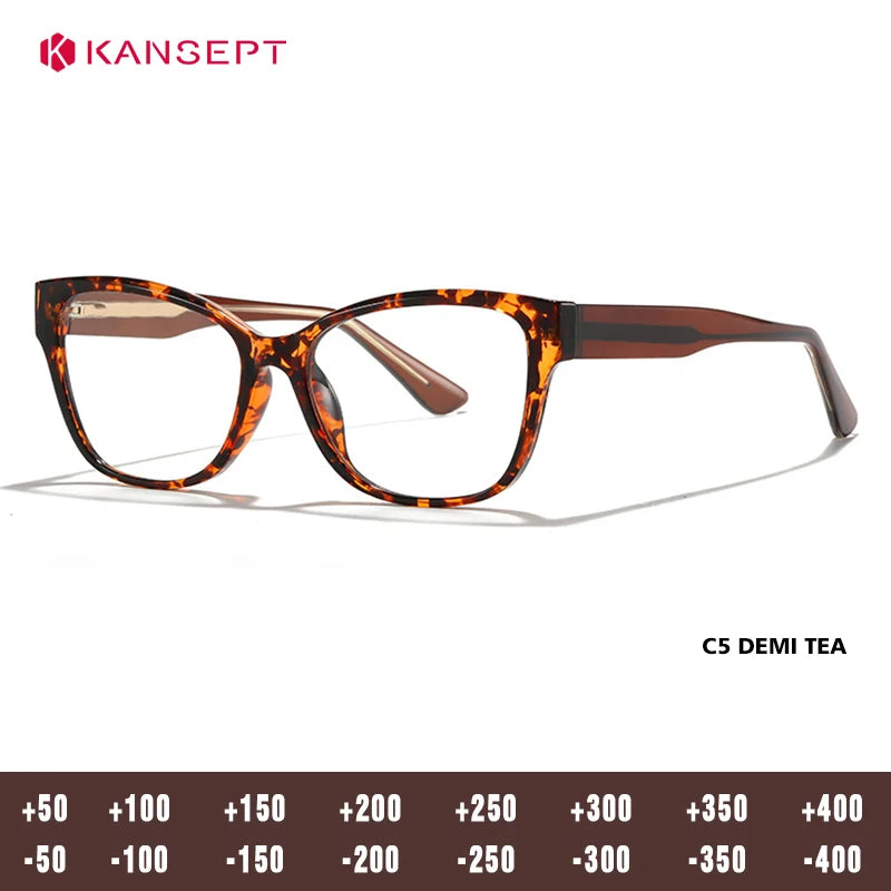 Kansept Women's Full Rim Square Tr 90 Alloy Reading Glasses 27028