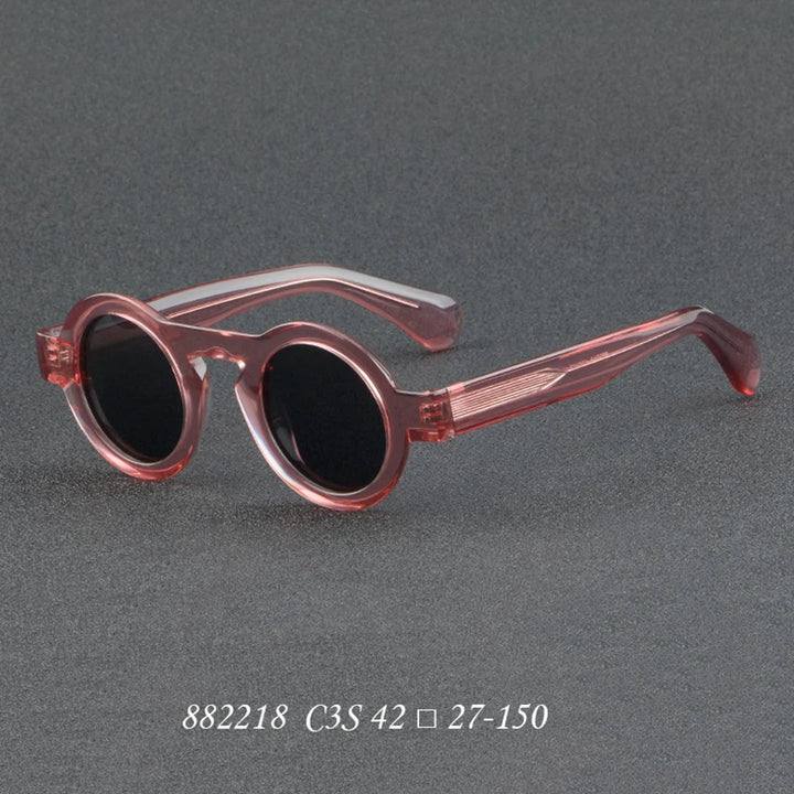 Nobler Unisex Full Rim Round Thick Acetate Polarized Sunglasses 8822 Sunglasses Nobler C3