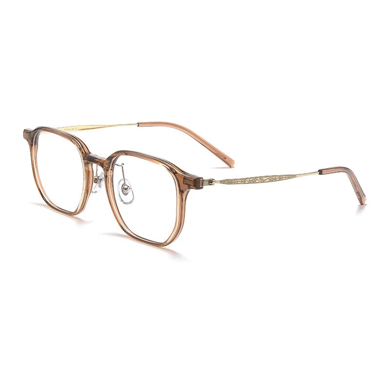Xbora Unisex Full Rim Polygonal Tr 90 Titanium Eyeglasses 16110