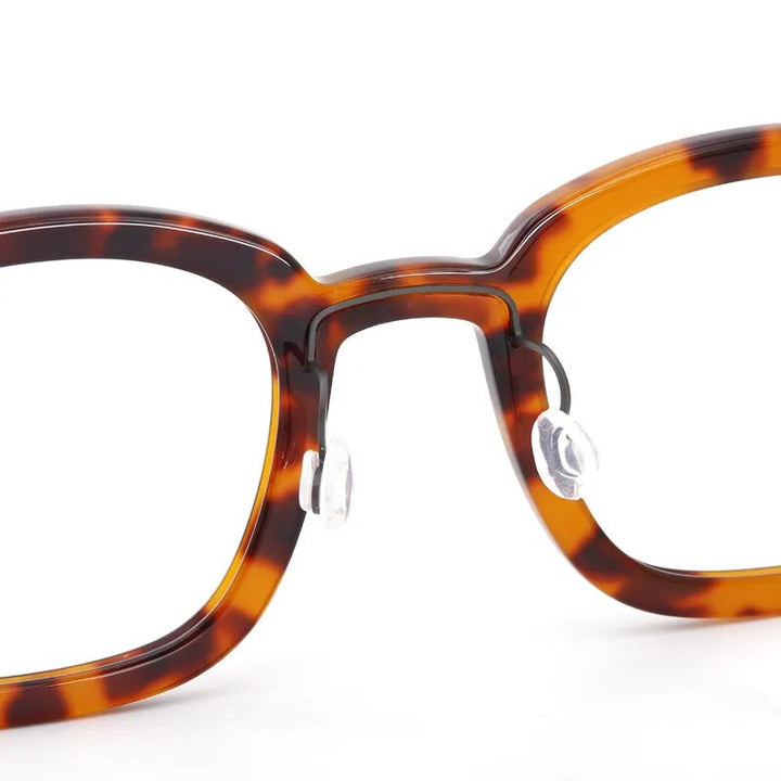 Muzz Unisex Full Rim Square Titanium Acetate Eyeglasses 1050 Full Rim Muzz