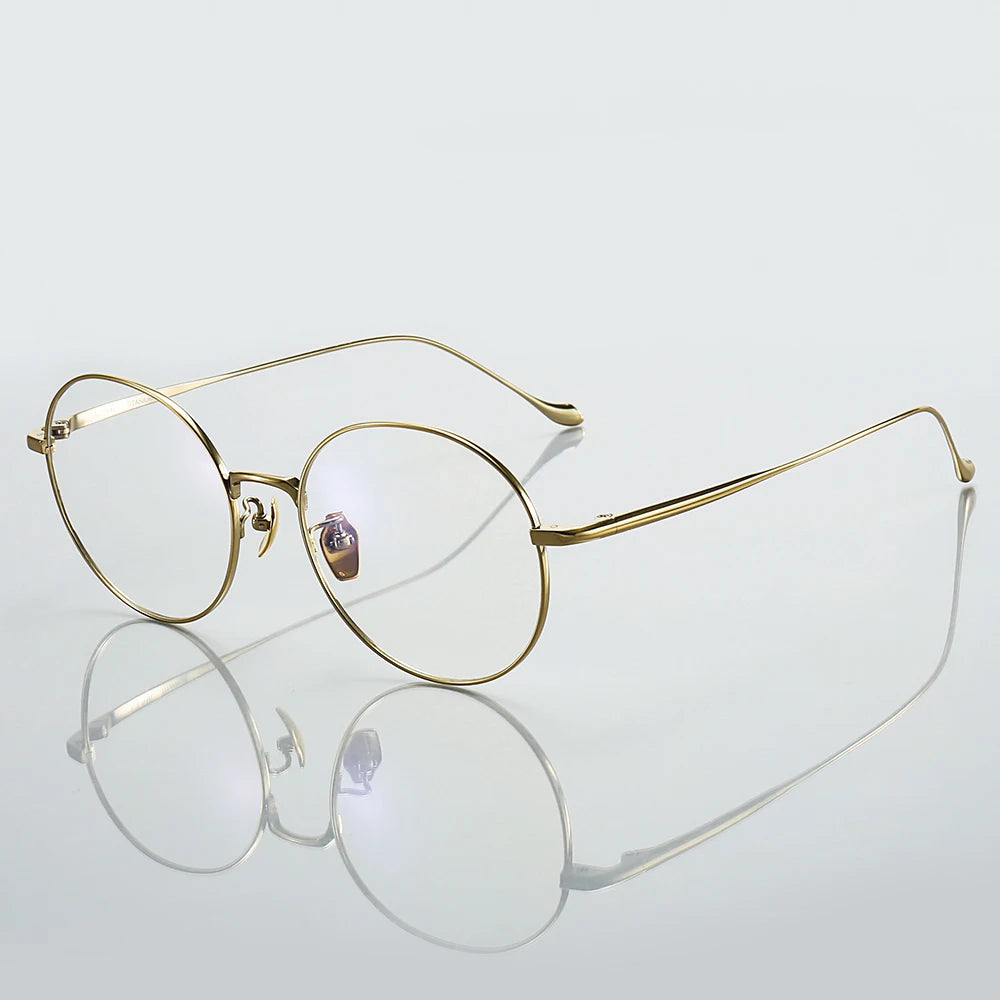 Muzz Unisex Full Rim Oval Round Titanium Eyeglasses 10184