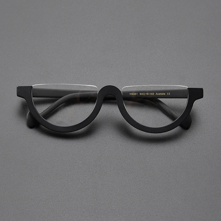 Nobler Unisex Semi Rim Bottom Round Frosted Acetate Eyeglasses 9361 Semi Rim Nobler C8