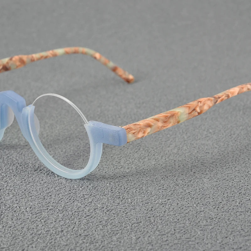 Aimee Unisex Semi Rim Round Acetate Eyeglasses 4141 Semi Rim Aimee