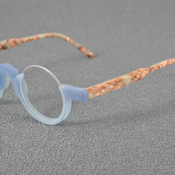 Aimee Unisex Semi Rim Round Acetate Eyeglasses 4141 Semi Rim Aimee