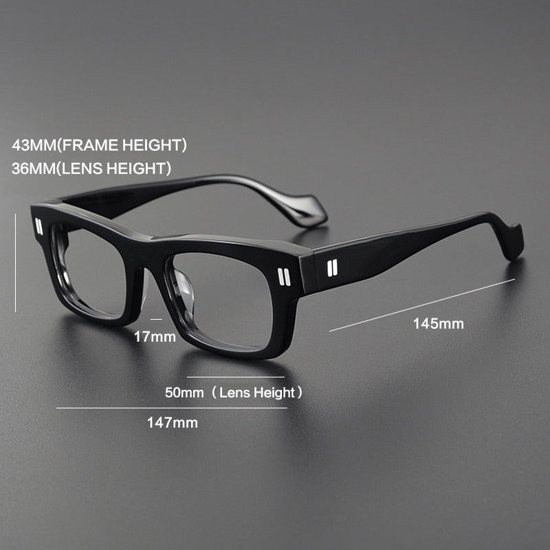 Gatenac Unisex Full Rim Square Acetate Eyeglasses Gxyj1087 Full Rim Gatenac