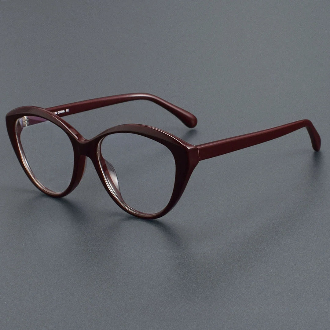 Hewei Unisex Full Rim Oval Cat Eye Acetate Eyeglasses 83464 Full Rim Hewei C4 CHINA