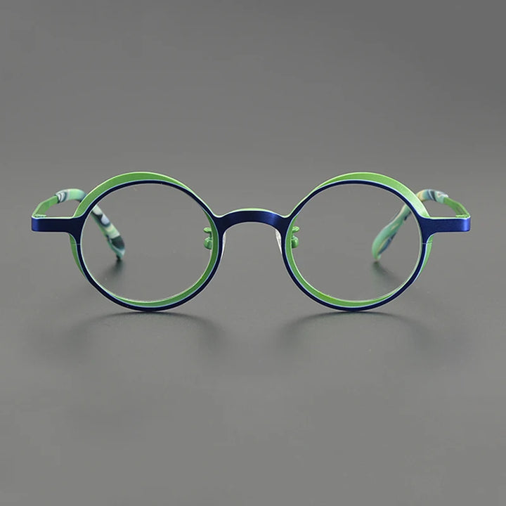 Gatenac Unisex Full Rim Round Titanium Eyeglasses Gxyj1024 Full Rim Gatenac