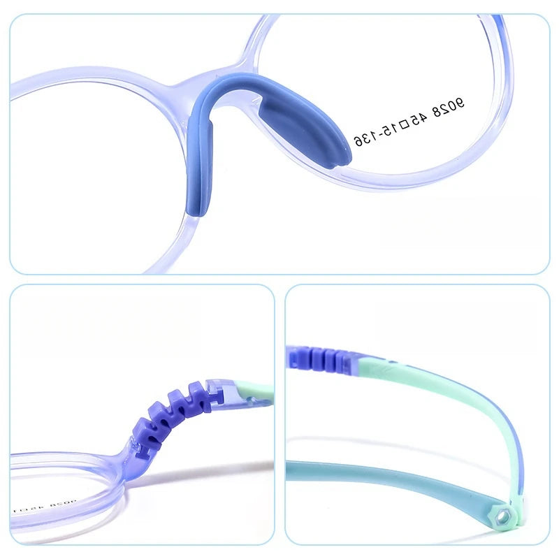 Yimaruili Unisex Children's Full Rim Round Tr 90 Silicone Eyeglasses 9028 Full Rim Yimaruili Eyeglasses