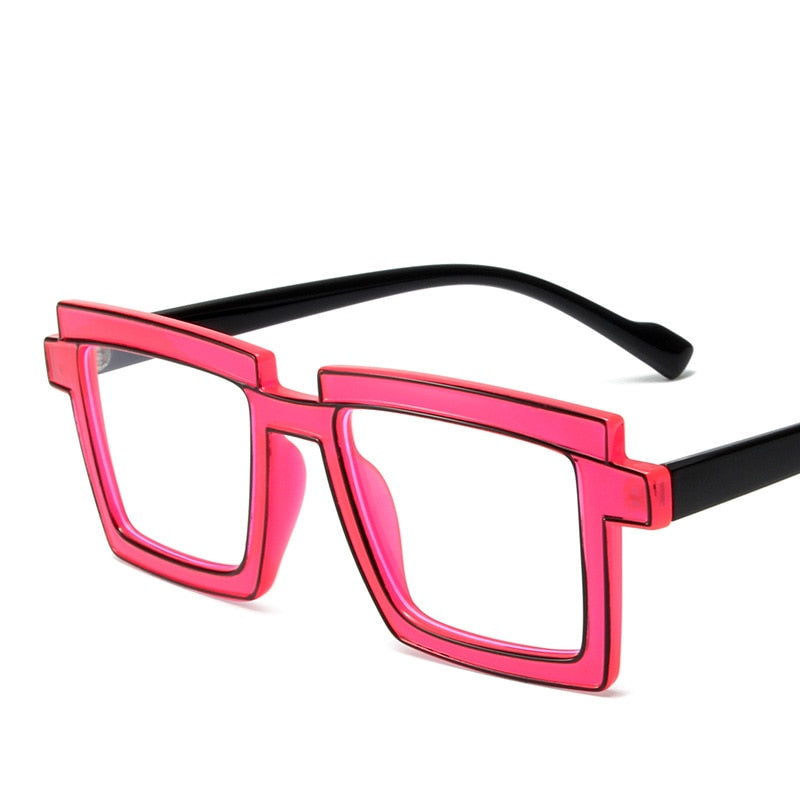 CCspace Unisex Full Rim Square Tr 90 Titanium Eyeglasses 56791 Full Rim CCspace C6Red