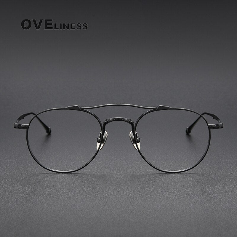 Oveliness Unisex Full RIm Round Double Bridge Titanium Eyeglasses Full Rim Oveliness   