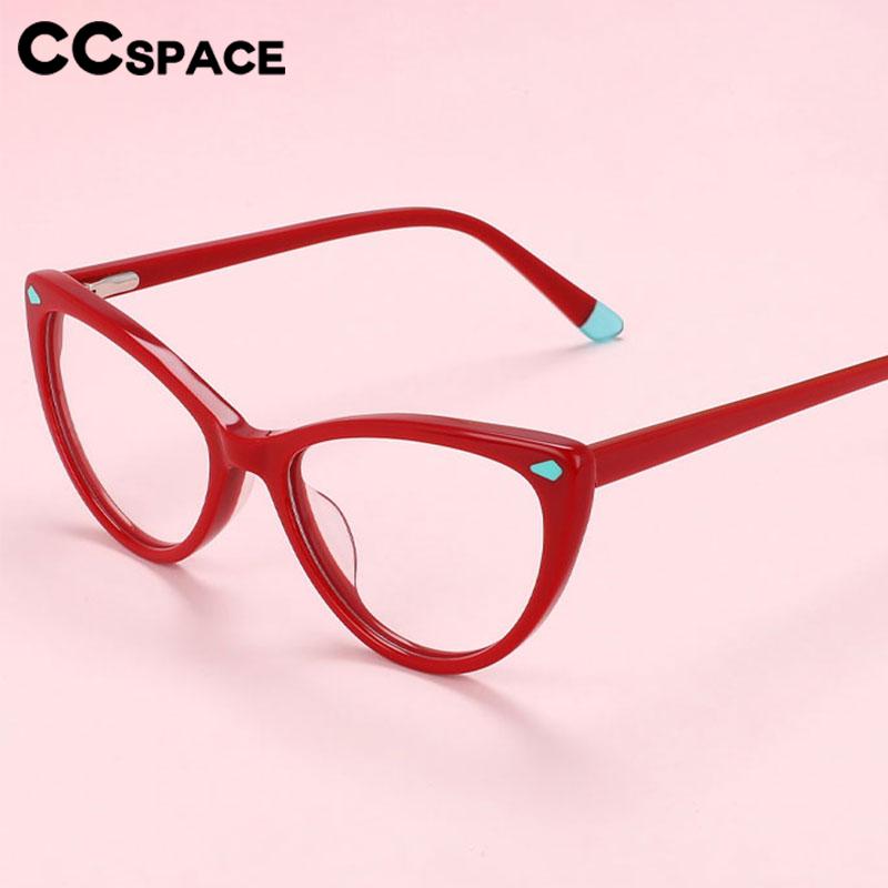 CCspace Children's Unisex Full Rim Cat Eye Acetate Eyeglasses 56600 Full Rim CCspace