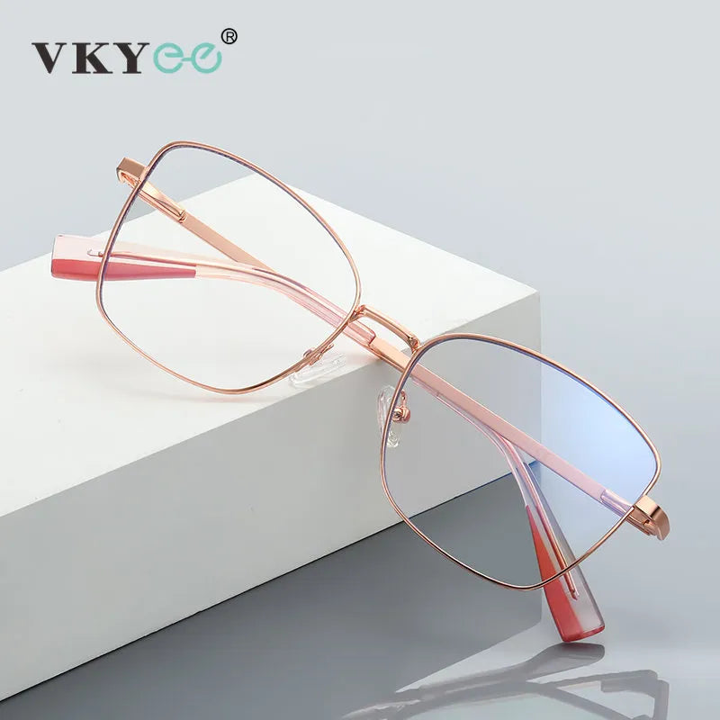 Vicky Women's Full Rim Square Stainless Steel Reading Glasses 3077 Reading Glasses Vicky   