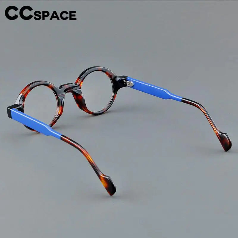 CCspace Unisex Full Rim Round Acetate Eyeglasses 57257 Full Rim CCspace