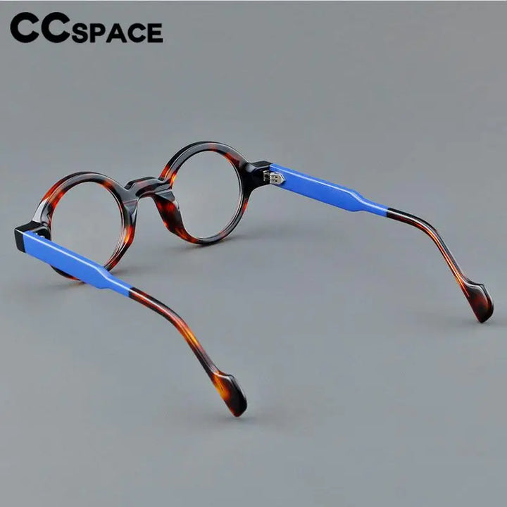 CCspace Unisex Full Rim Round Acetate Eyeglasses 57257 Full Rim CCspace