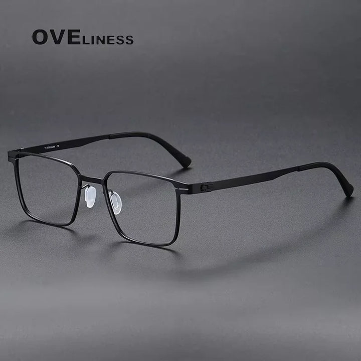 Oveliness Unisex Full Rim Square Screwless Titanium Eyeglasses 80998