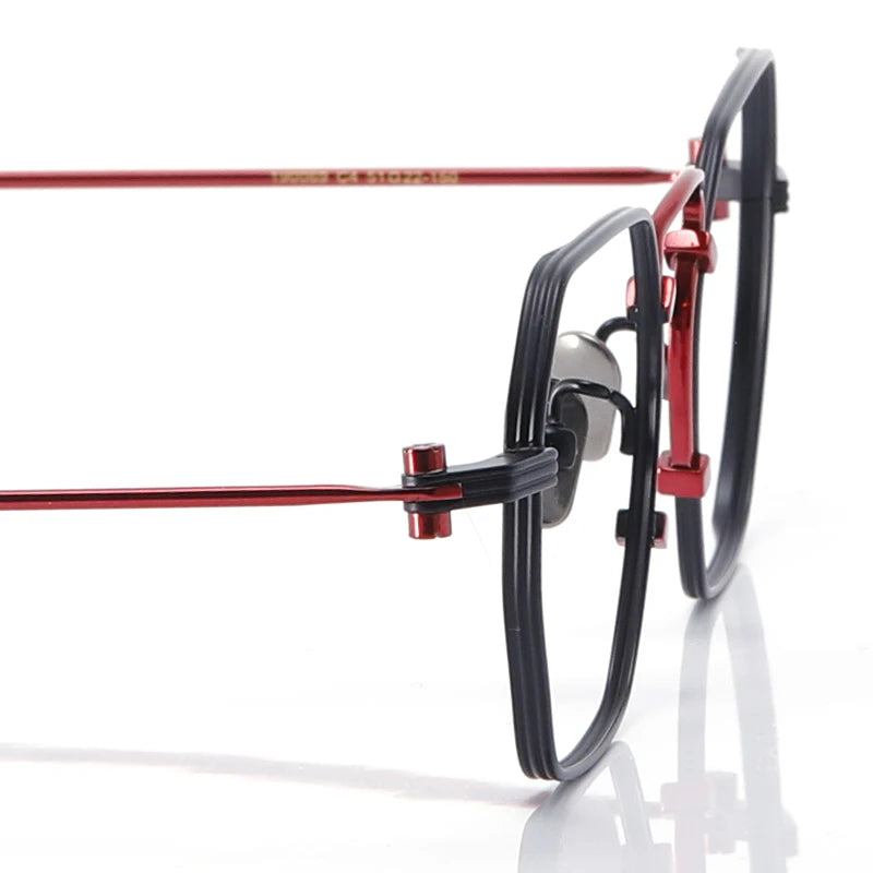 Muzz Unisex Full Rim Flat Top Square Titanium Eyeglasses 1969 Full Rim Muzz