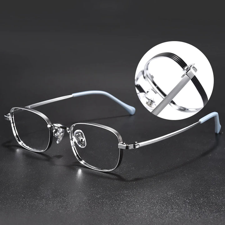 Muzz Unisex Full Rim Square IP Titanium Eyeglasses 836 Full Rim Muzz