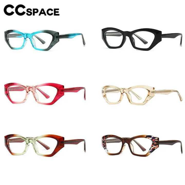 CCspace Unisex Full Rim Cat Eye Tr 90 Titanium Eyeglasses 56842 Full Rim CCspace