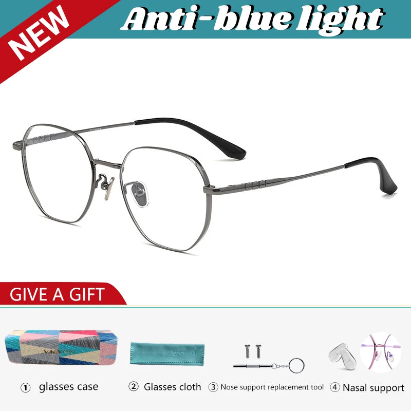 Vicky Women's Full Rim Square Polygon Titanium Reading Glasses 621280