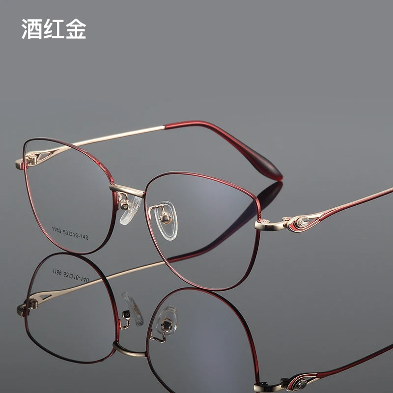 Bclear Women's Full Rim Oval Cat Eye Alloy Eyeglasses 61189