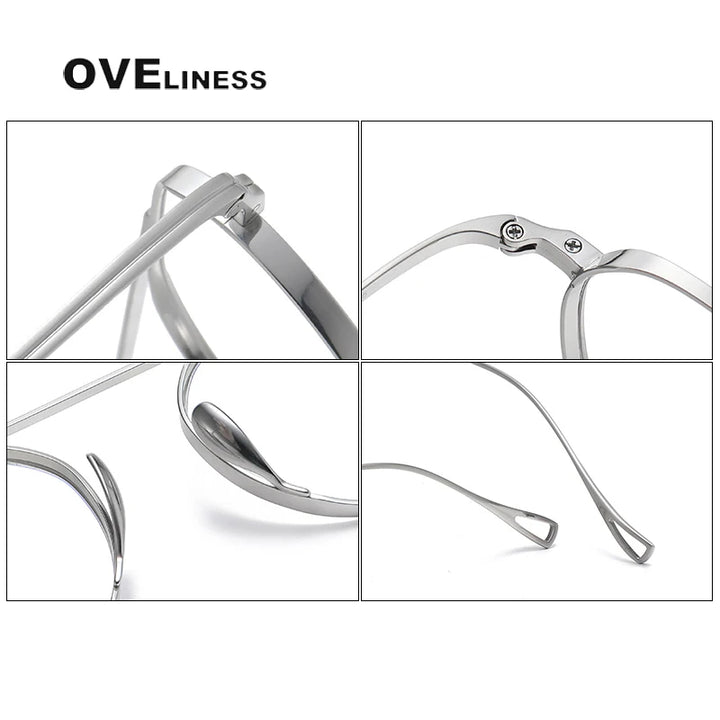 Oveliness Unisex Full Rim Flat Top Square Titanium Eyeglasses 9503 Full Rim Oveliness