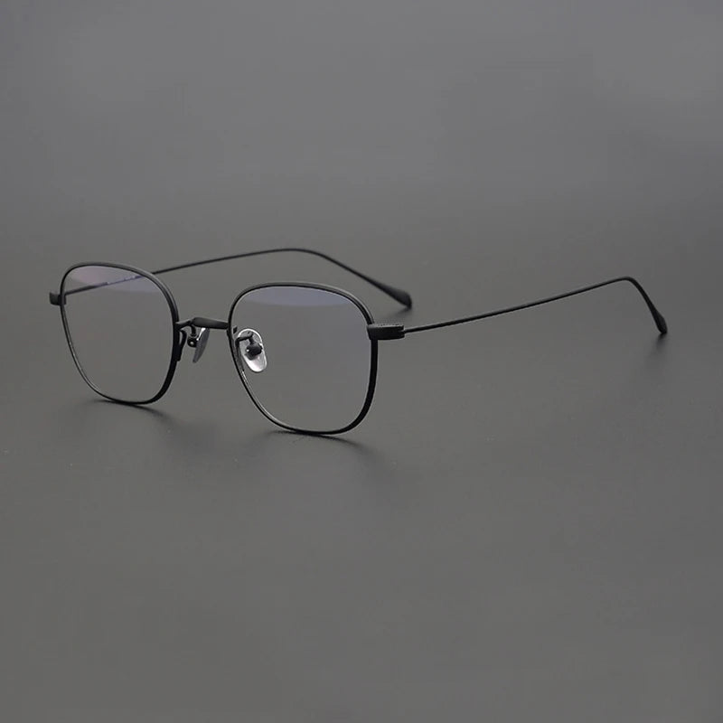Black Mask Unisex Full Rim Polygon Square Titanium Eyeglasses 63199