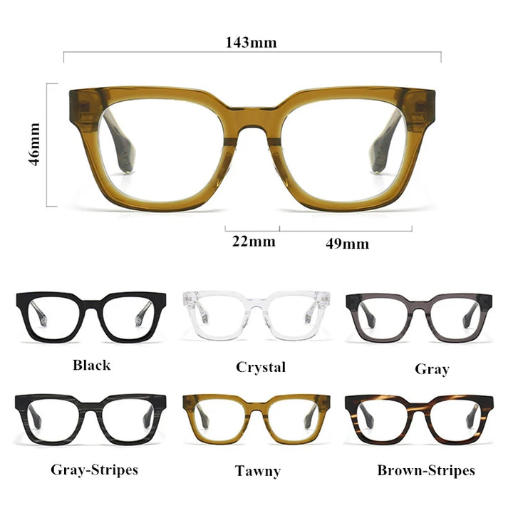 Black Mask Unisex Full Rim Square Thick Acetate Eyeglasses 63475