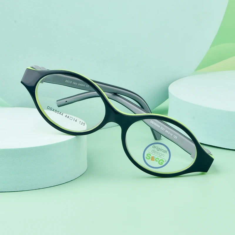 Secg Unisex Children's Full Rim Round Tr 90 Silicone Eyeglasses 2044 Full Rim Secg