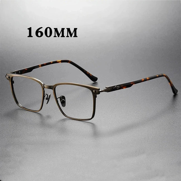 Hdcrafter Men's Full Rim Big Square Titanium Acetate Eyeglasses 91160