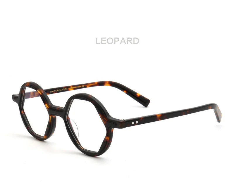 Muzz Mens Full Rim Polygon Acetate Eyeglasses Pes8 Full Rim Muzz Brown