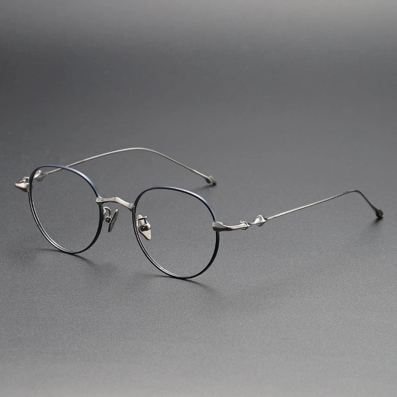 Yimaruili Unisex Full Rim Round Titanium Eyegalsses 614701