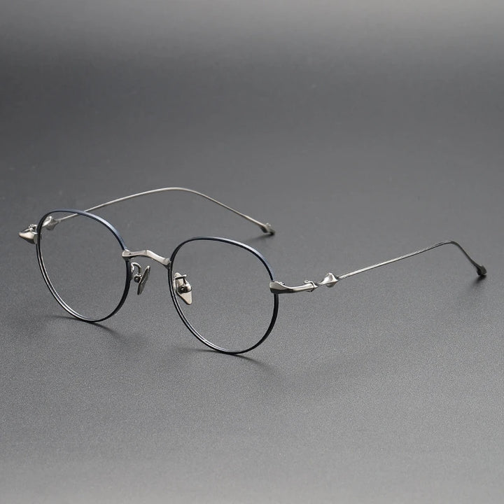 Yimaruili Unisex Full Rim Round Titanium Eyegalsses 614701