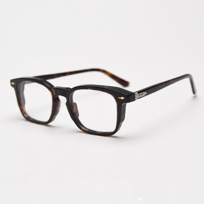 CCspace Unisex Full Rim Square Acetate Eyeglasses 56835 Full Rim CCspace C3Leopard