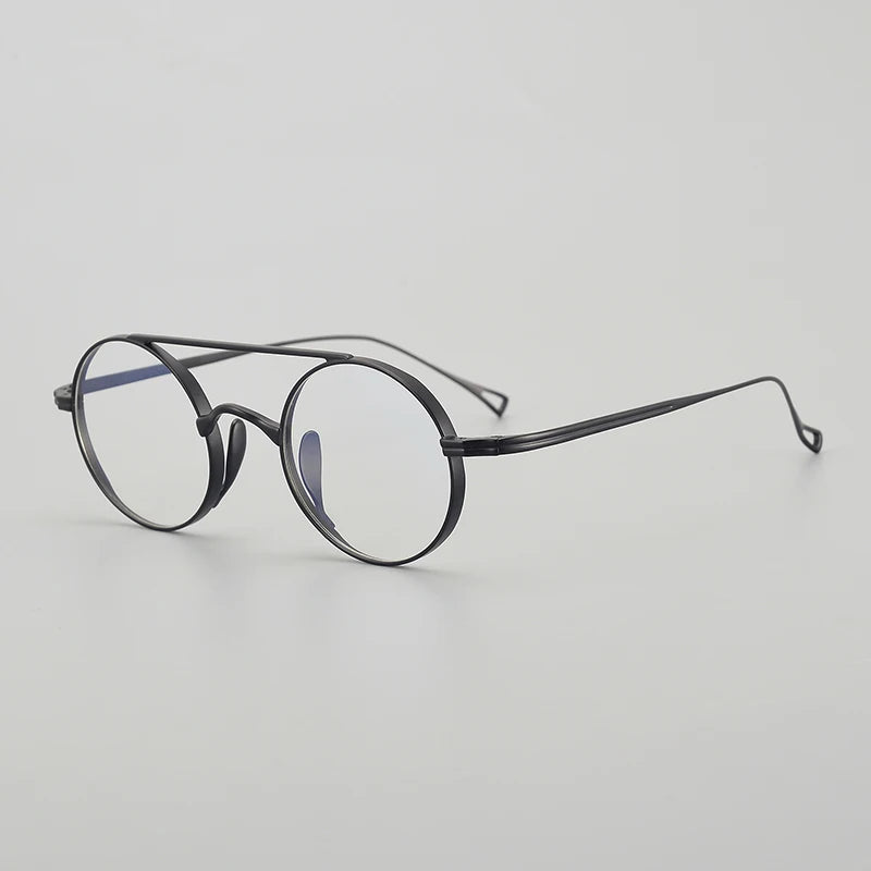 Gatenac Unisex Full Rim Double Bridge Titanium Eyeglasses Gxyj1473 Full Rim Gatenac