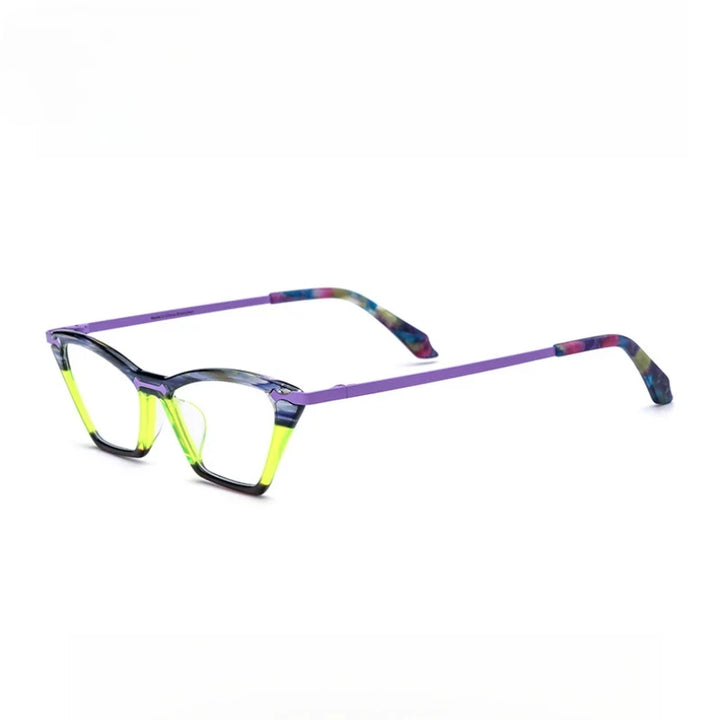 Hewei Unisex Full Rim Square Cat Eye Acetate Eyeglasses 19379 Full Rim Hewei C1 CHINA