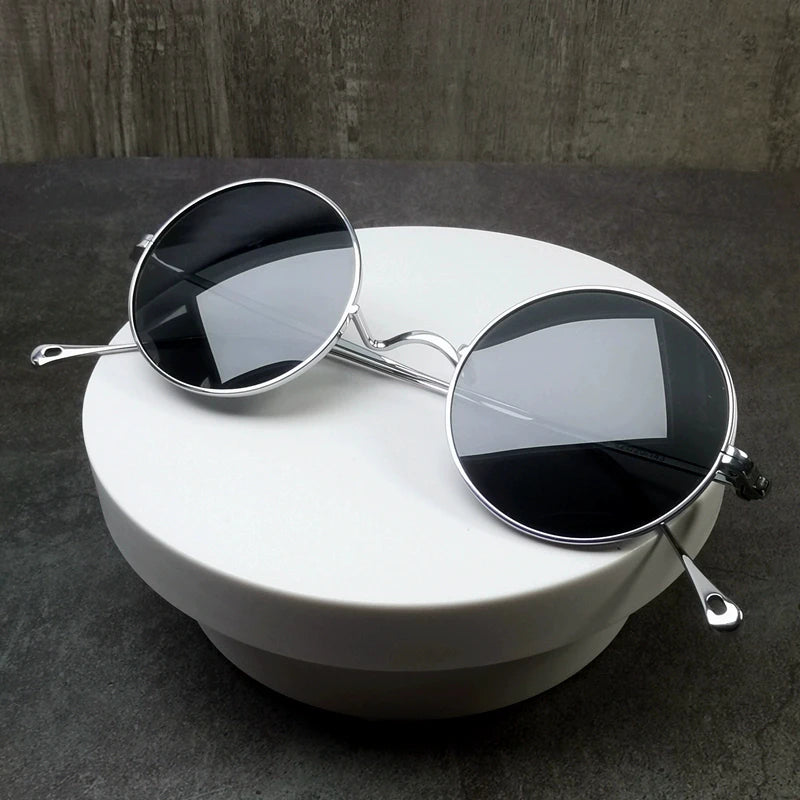 Black Mask Women's Full Rim Round Titanium Sunglasses 185666