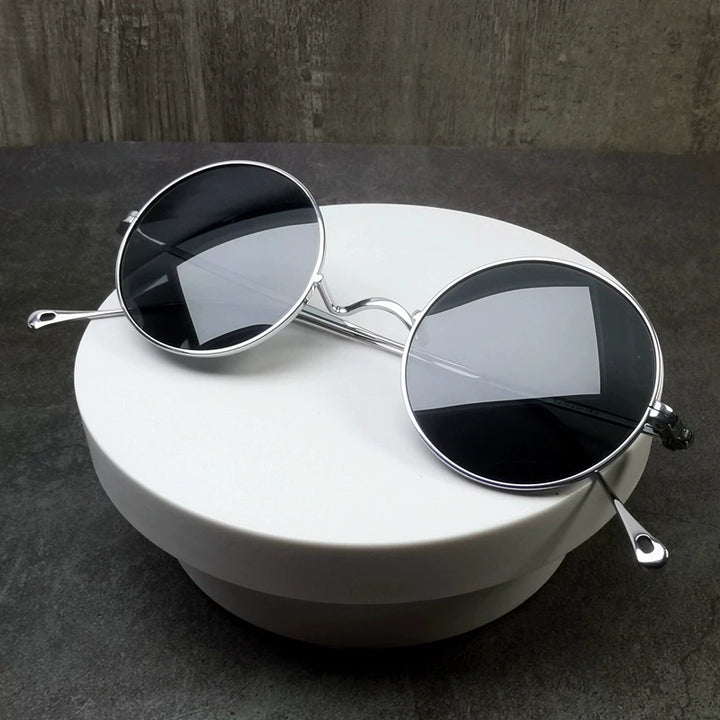 Black Mask Women's Full Rim Round Titanium Sunglasses 185666