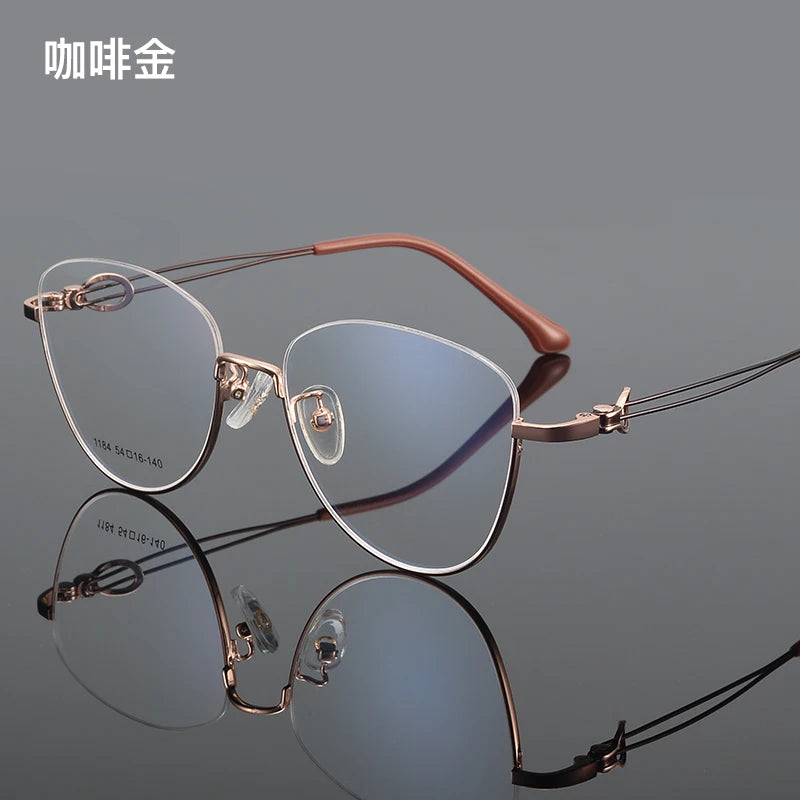 Bclear Women's Semi Rim Square Cat Eye Alloy Eyeglasses 61184