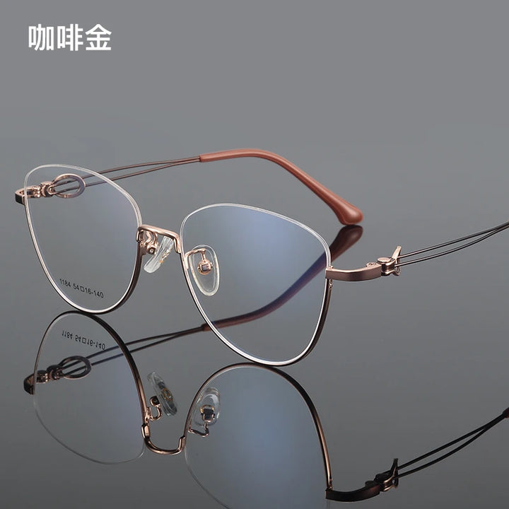 Bclear Women's Semi Rim Square Cat Eye Alloy Eyeglasses 61184