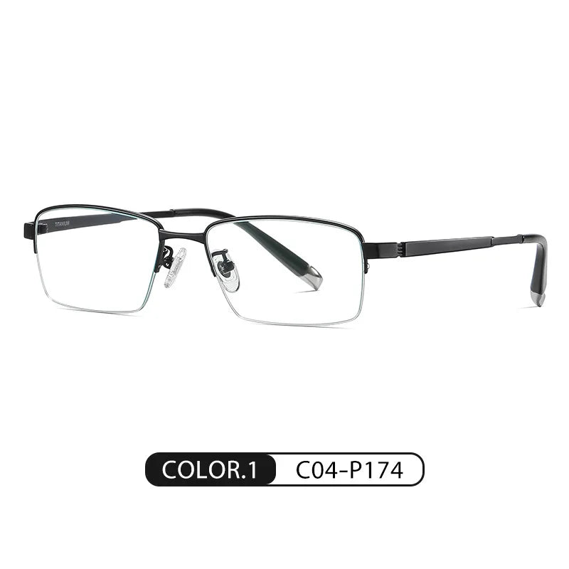 Handoer Women's Semi Rim Square Titanium Eyeglasses 0907 Semi Rim Handoer C1