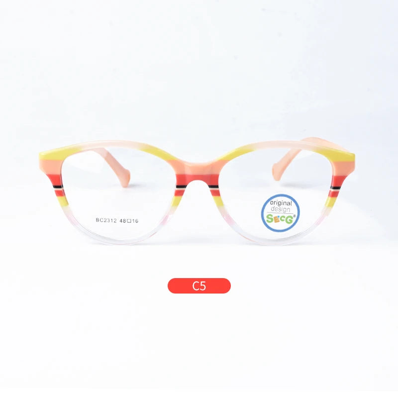 Secg Unisex Children's Full Rim Round Tr 90 Silicone Eyeglasses 262312