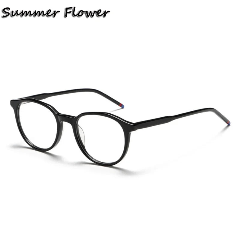 Summer Flower Women's Full Rim Round Acetate Eyeglasses 81010 Full Rim Summer Flower C1