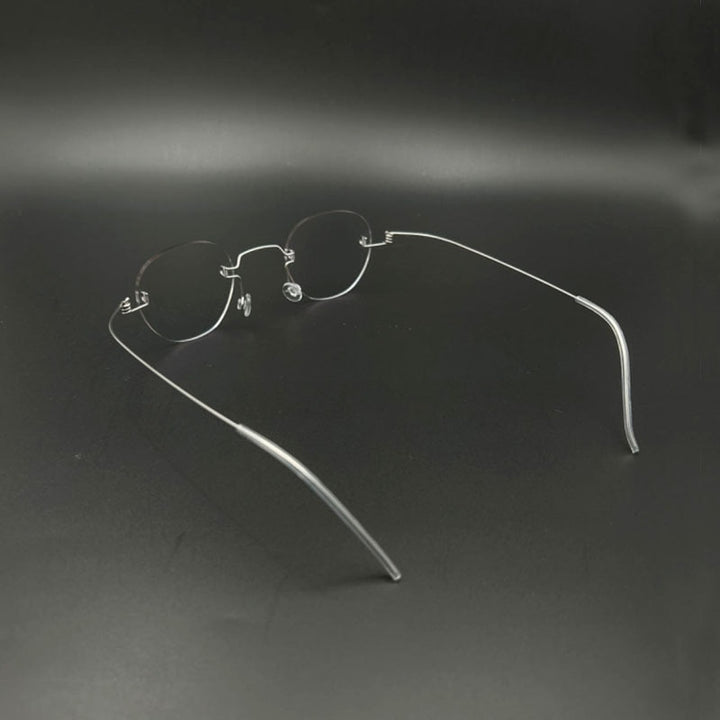 Yujo Unisex Rimless Polygon Stainless Steel Eyeglasses Y081 Rimless Yujo