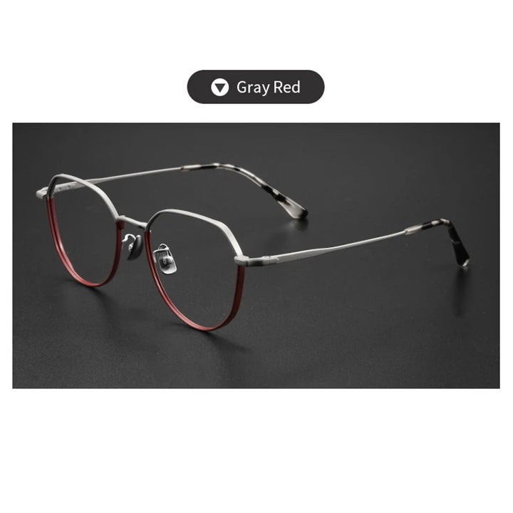 Xbora Unisex Full Rim Oval Square Titanium Eyeglasse 42051