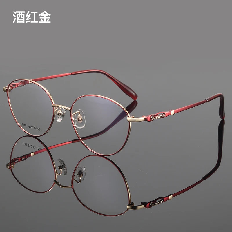 Bclear Women's Full Rim Oval Round Alloy Eyeglasses 61146