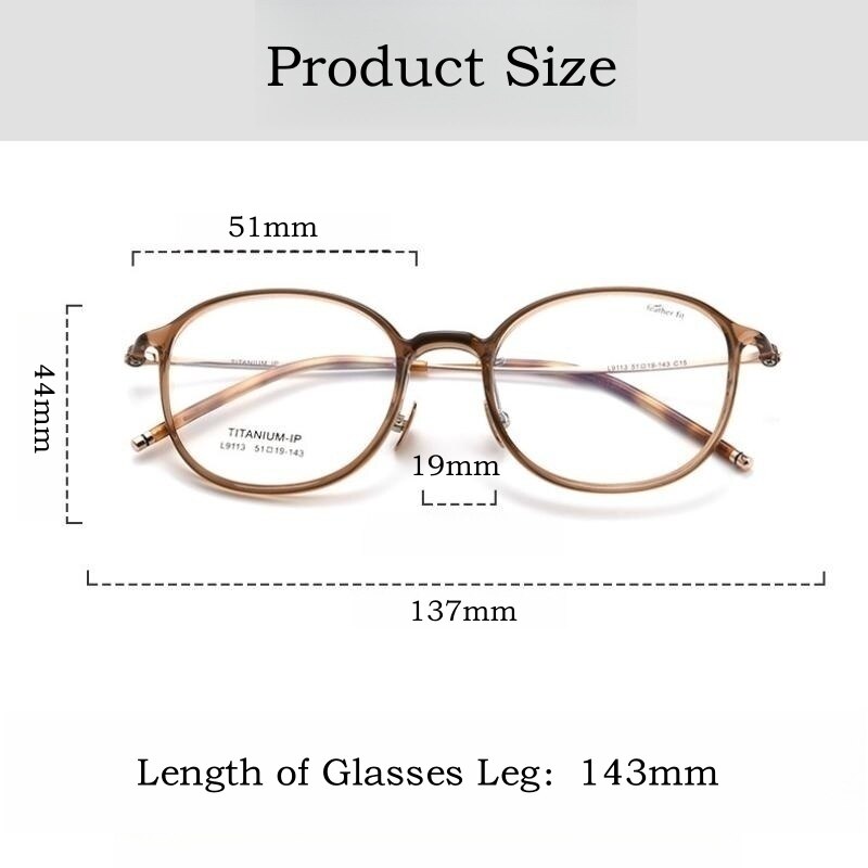 Yimaruili Unisex Full Rim Round Tr 90 Titanium Eyeglasses L9113y Full Rim Yimaruili Eyeglasses